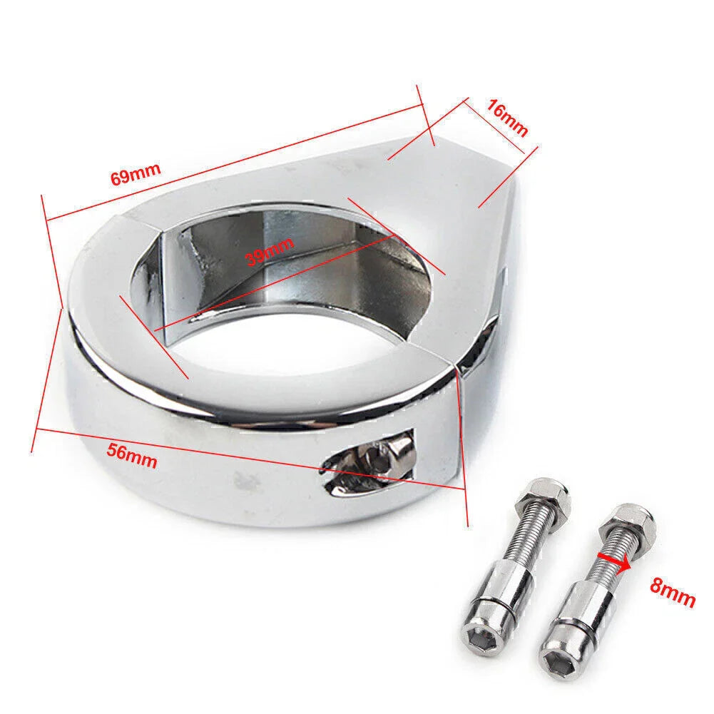 Chrome Fork Clamp Turn Signal Clamps for Harley Softail (39mm)