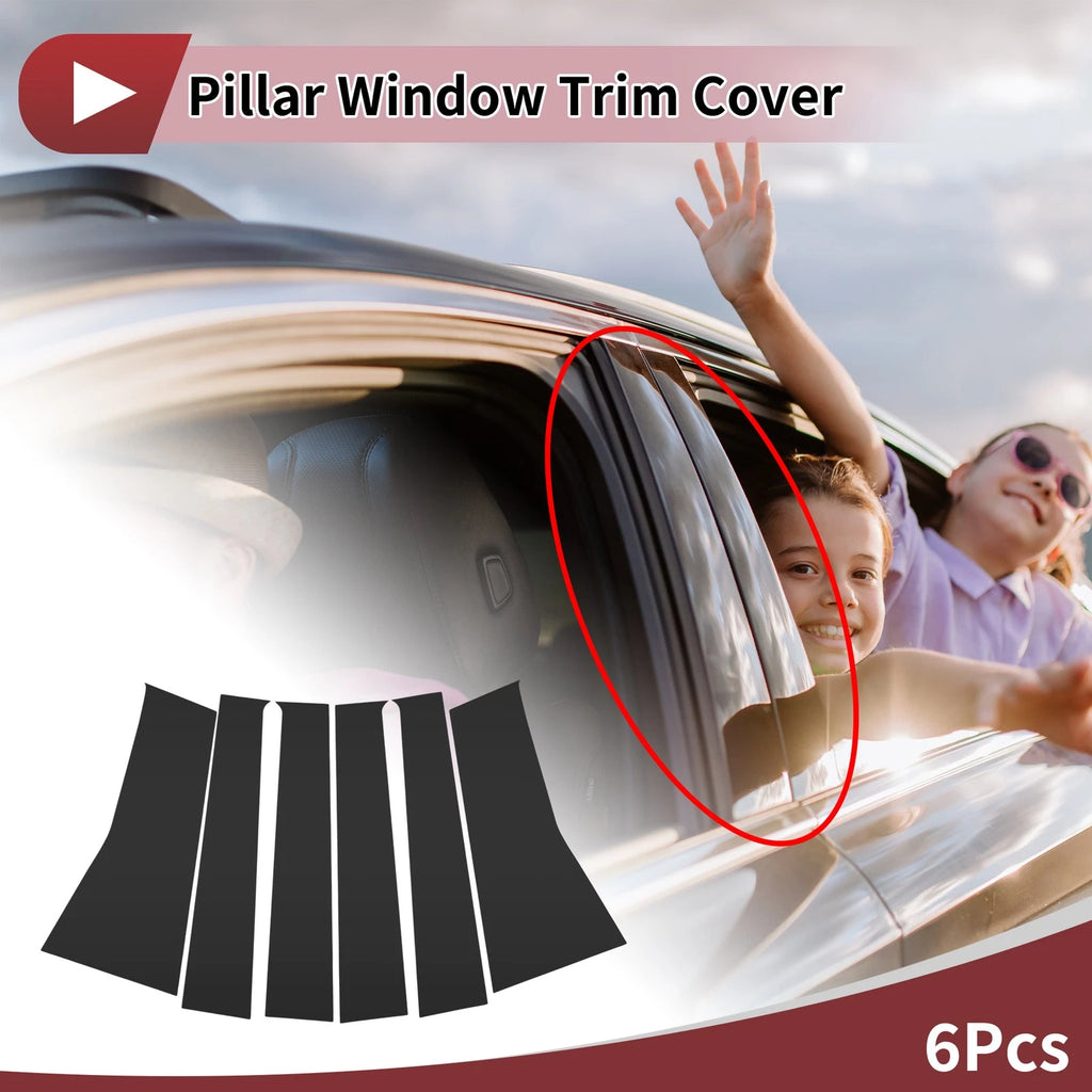 Set of 6 Car Door Pillar Window Trim for Toyota Avanza/Veloz (2022–2025) Black