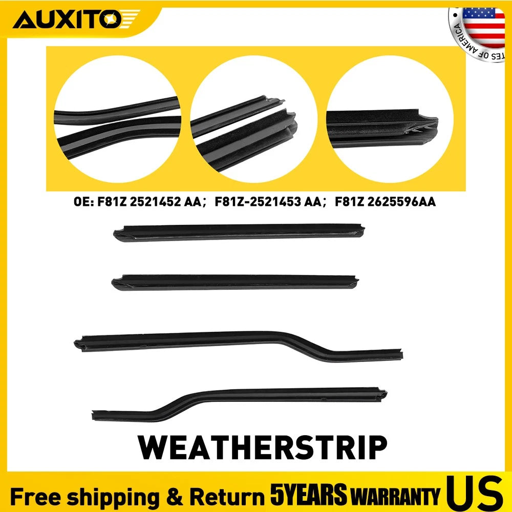 Set of 4 Weatherstrip Window Moulding Trim Seal for Ford F250 F350 F450