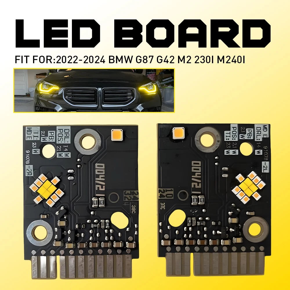 Yellow DRL LED Boards for BMW G87 M2 G42 M240i (2022–2024)