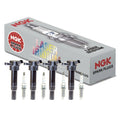Set of 4 Denso COP Ignition Coils & NGK Iridium Spark Plugs for Kia