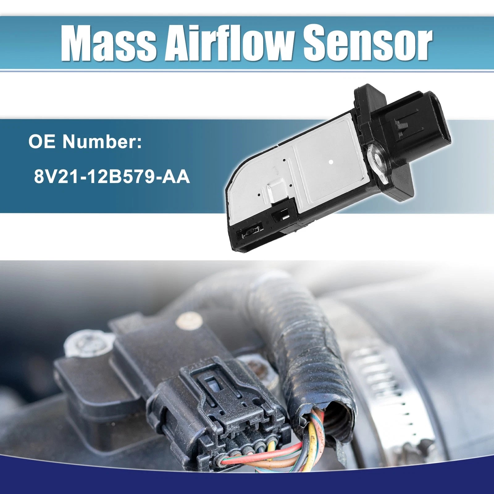 Mass Air Flow Sensor for Ford Fiesta (2008–2017) 8V21-12B579-AA