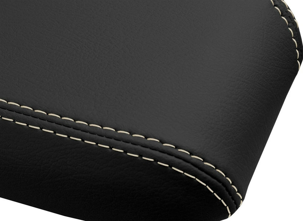 Leather Console Lid Armrest Cover for Nissan Altima (2005–2006) Beige Stitch