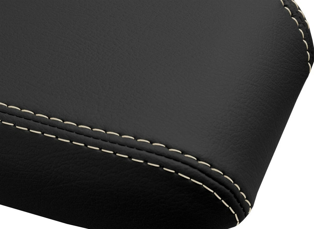Leather Console Lid Armrest Cover for Nissan Altima (2005–2006) Beige Stitch