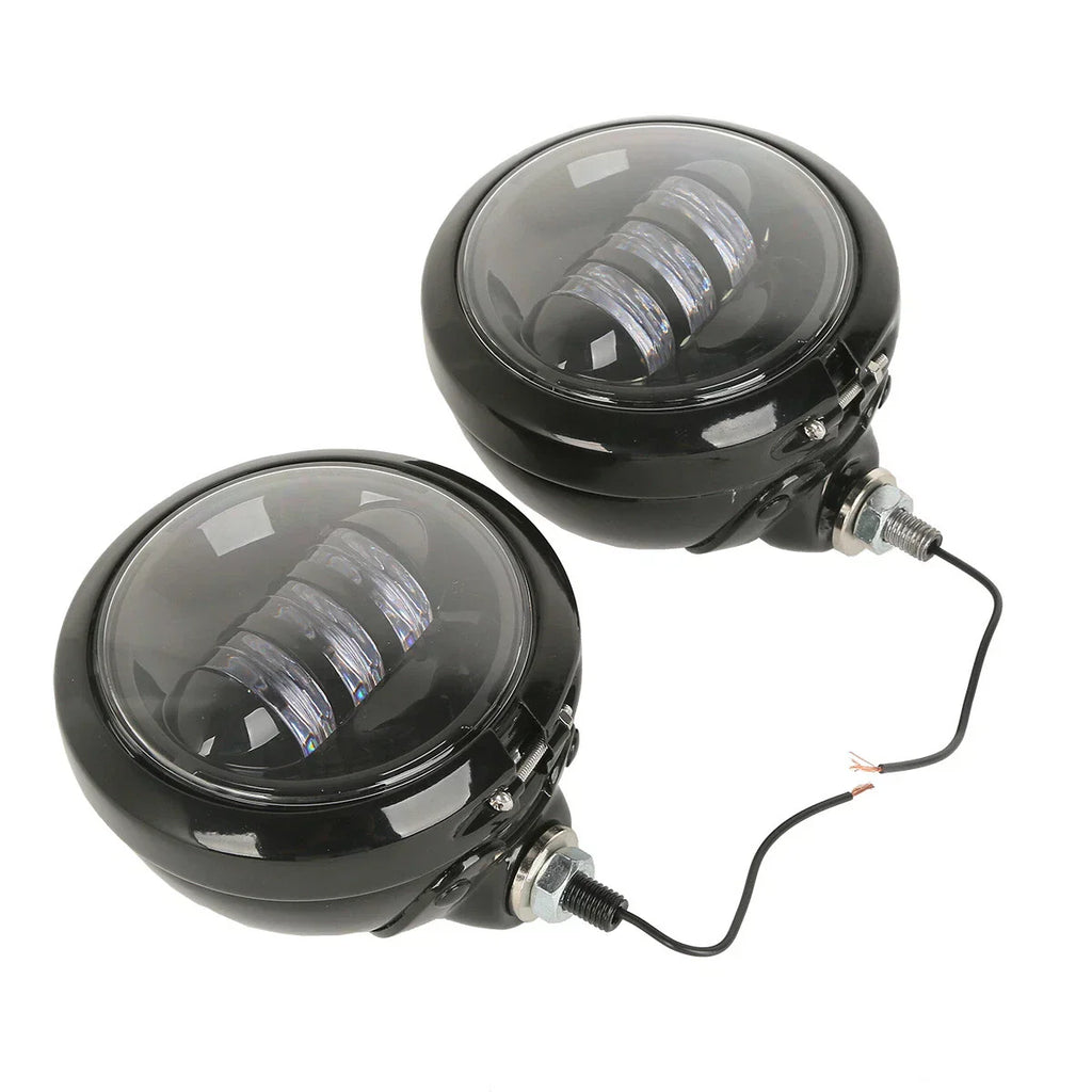 4.5" Black LED Auxiliary Spot Fog Lights for Harley