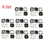 Set of 8 Carburetor Gasket Repair Kits for Zama C1Q C1U RB-47 Trimmer Blowers