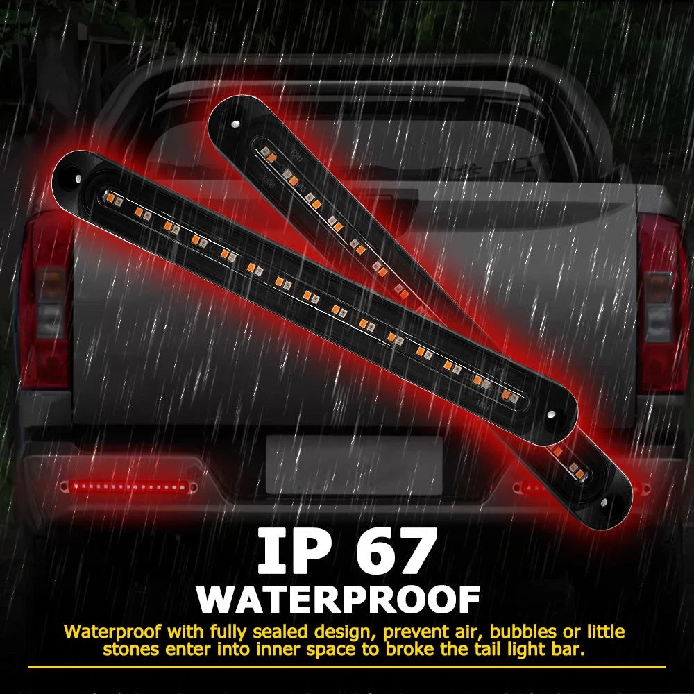 2X 10" LED Tail Turn Signal Light Bar for Trailer Truck