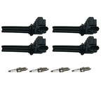 Set of 4 Ignition Coils & Iridium Spark Plugs for Saab 9-3 (2004–2011)