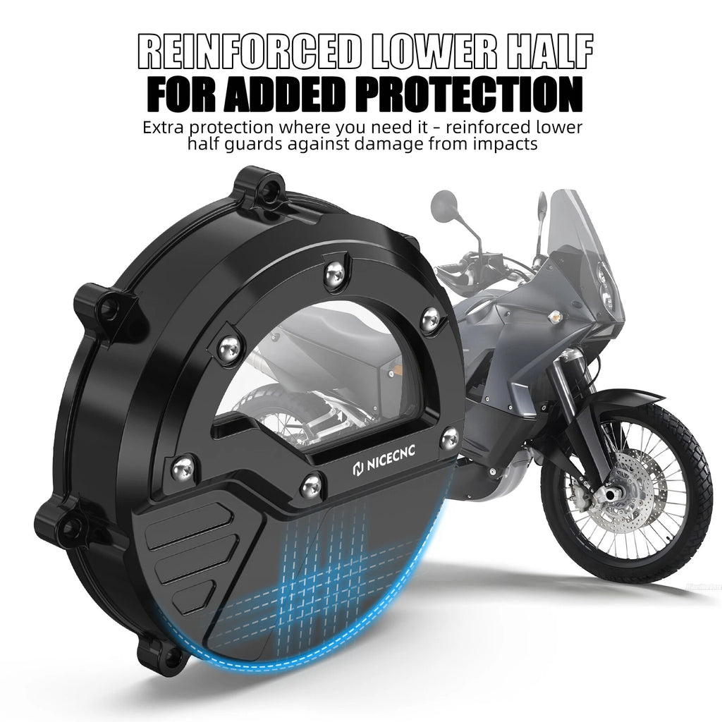 Billet Clear Clutch Cover for KTM 990 Adventure/R/S, 990 SMR, 990 SMT (2006–2016)