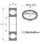 Deep Groove Ball Bearing 120x150x16mm for Scooter/Skateboard (1 Pc)
