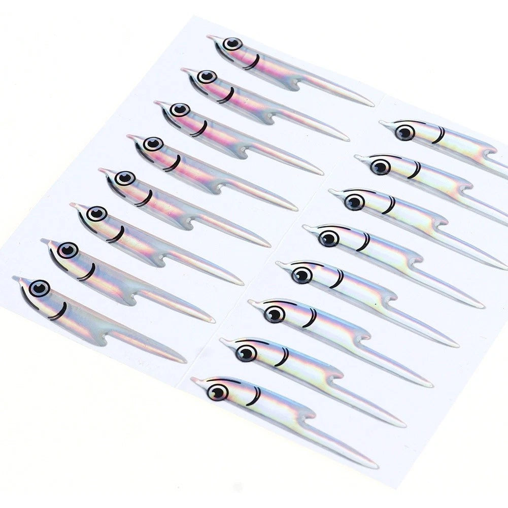 8 Pcs Flye Foils Fishing Lure with Silverside Fish Skin Effect for Ice Fishing