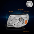 Headlight Lamps for Toyota Tacoma (2005–2011) Chrome Housing Amber Corner