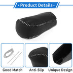 1 Pc Gear Shift Knob Cover for Toyota RAV4 (2013–2016) Black Gray Faux Leather