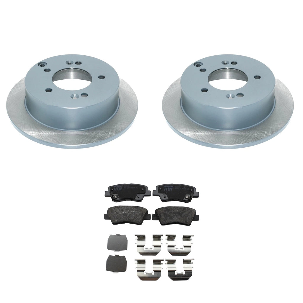 DuraGo Rear Rotors & TRW Pro Ceramic Disc Brake Pads Kit for Azera Sonata Optima (2011–2019)