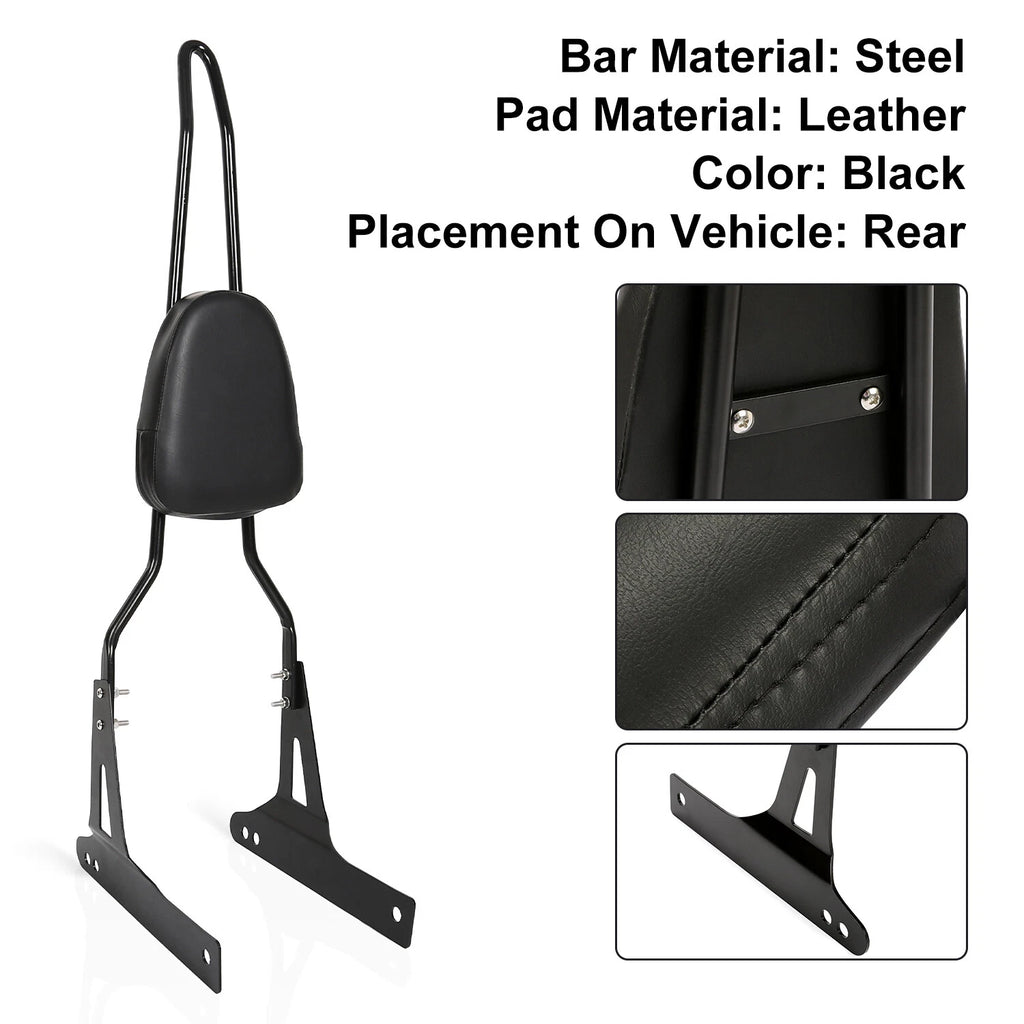 Black Passenger Backrest Sissy Bar for Harley Dyna Low Rider (2006–2017)