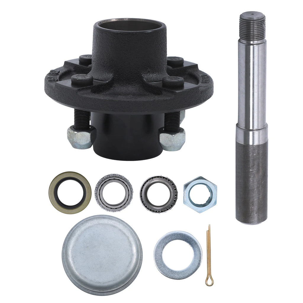Round BT16 Spindle and Trailer Hub Kit for 4 on 4 Trailers 