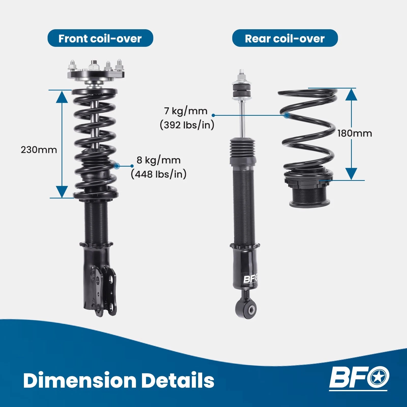 Coilovers Suspension Shocks Kit for Ford Mustang (1994-2004) Height Adjustable