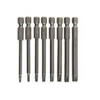 8-Piece Screwdriver Bit Set 60HRC Hardness 75mm Long Alloy Steel Hex Shank