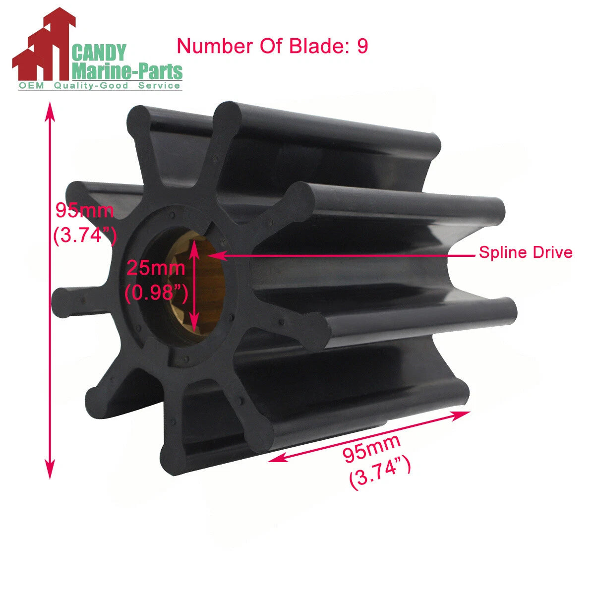 Water Pump Impeller for Yanmar (148687-42830, JMP 8250-01, DJ 090-09)