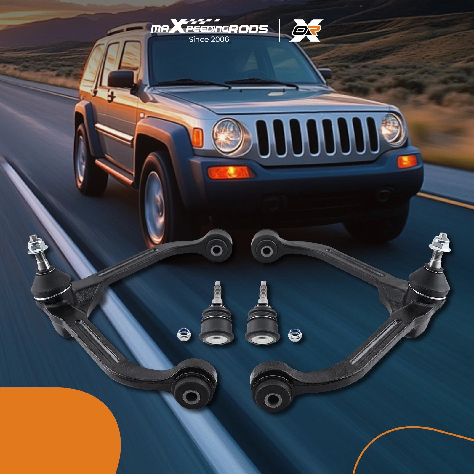 Front Upper Control Arms & Lower Ball Joints for Jeep Liberty (2002–2004)