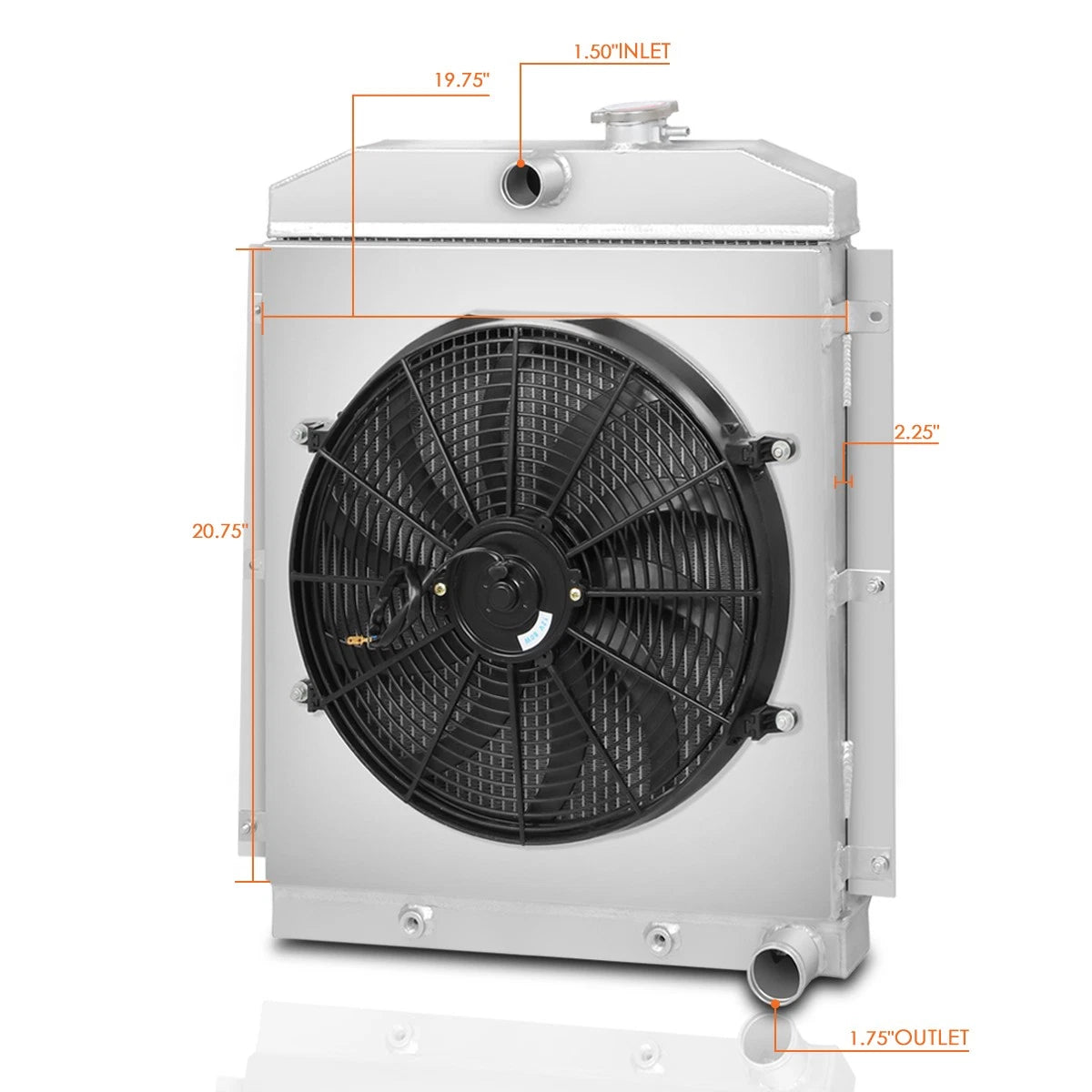 3-Row Aluminum Cooling Radiator with Fan Shroud for Chevy Suburban/Pickup (1947–1954)