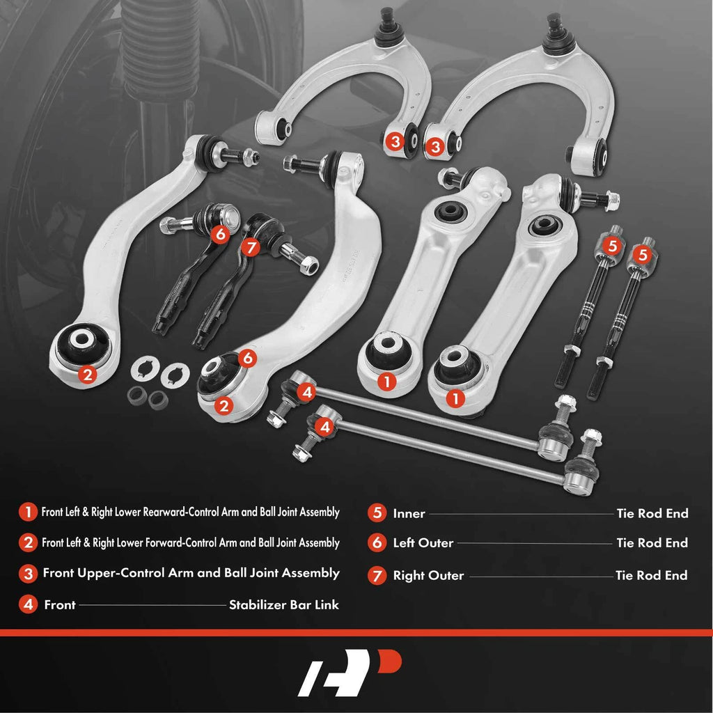 Set of 12 Front Control Arm & Ball Joint Sway Bar for BMW F10 528i 535i (2011–2017)