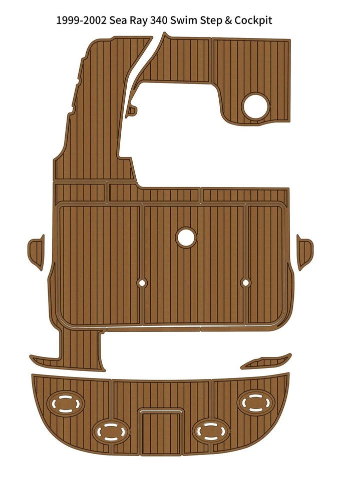 EVA Foam Teak Deck Flooring Mat for Sea Ray 340 Sundancer (2002)