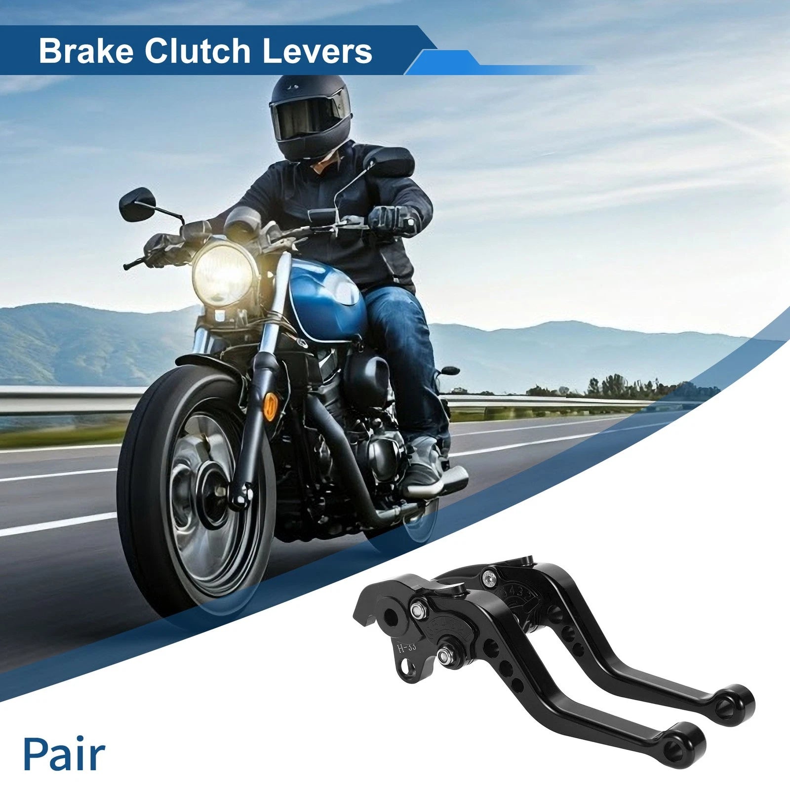 Long Brake Clutch Levers for Honda VFR1200F (2010–2014) Black 1 Pair