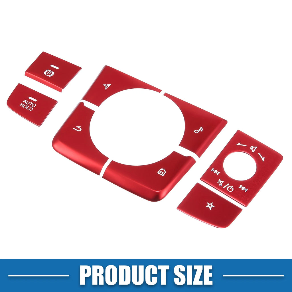8pcs Center Console Media Panel Handbrake Cover Trim for Mazda 3 (2019–Present) Red