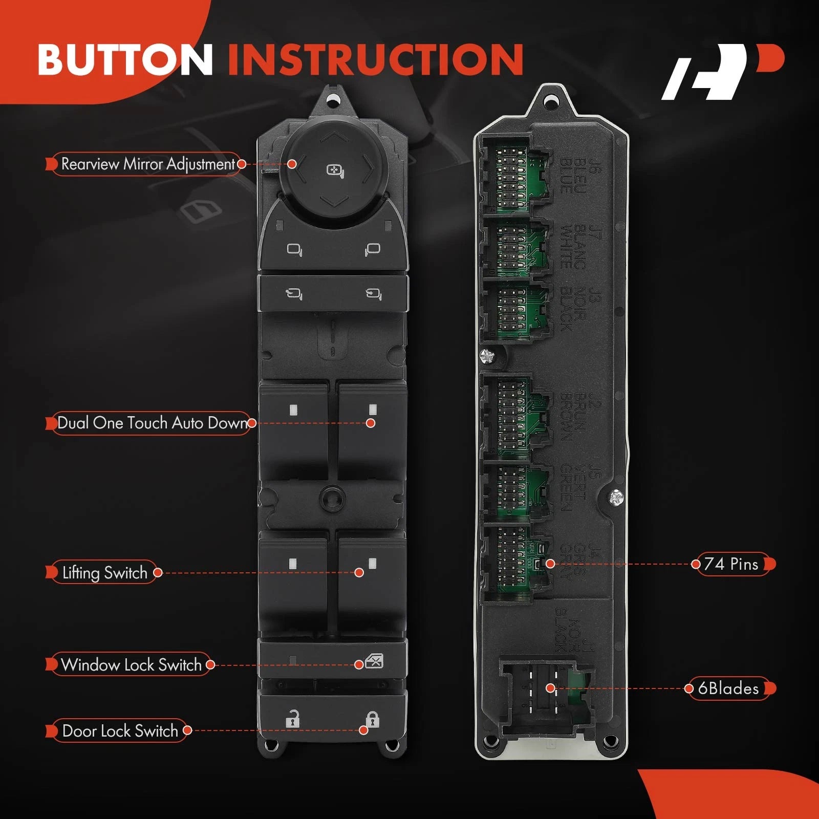 Power Window Control Switch for Chevy Silverado GMC (2007-2013)