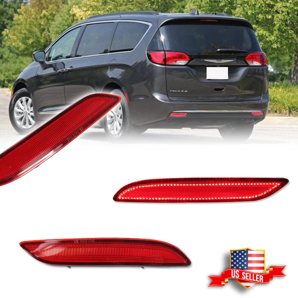 2X Red LED Tail Brake Light for Chrysler Pacifica Voyager (2017–2025)