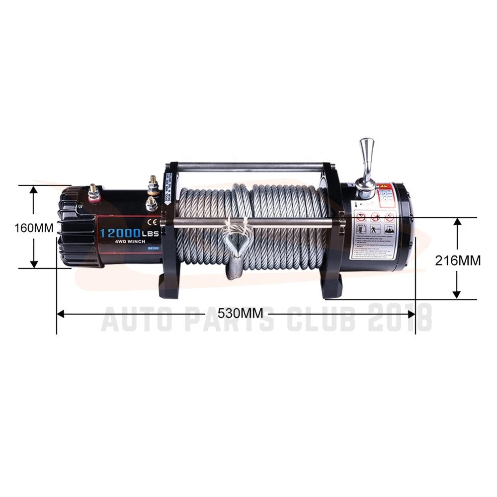 Electric Recovery Winch 12000LBS for Truck Trailer SUV (2010–2023)