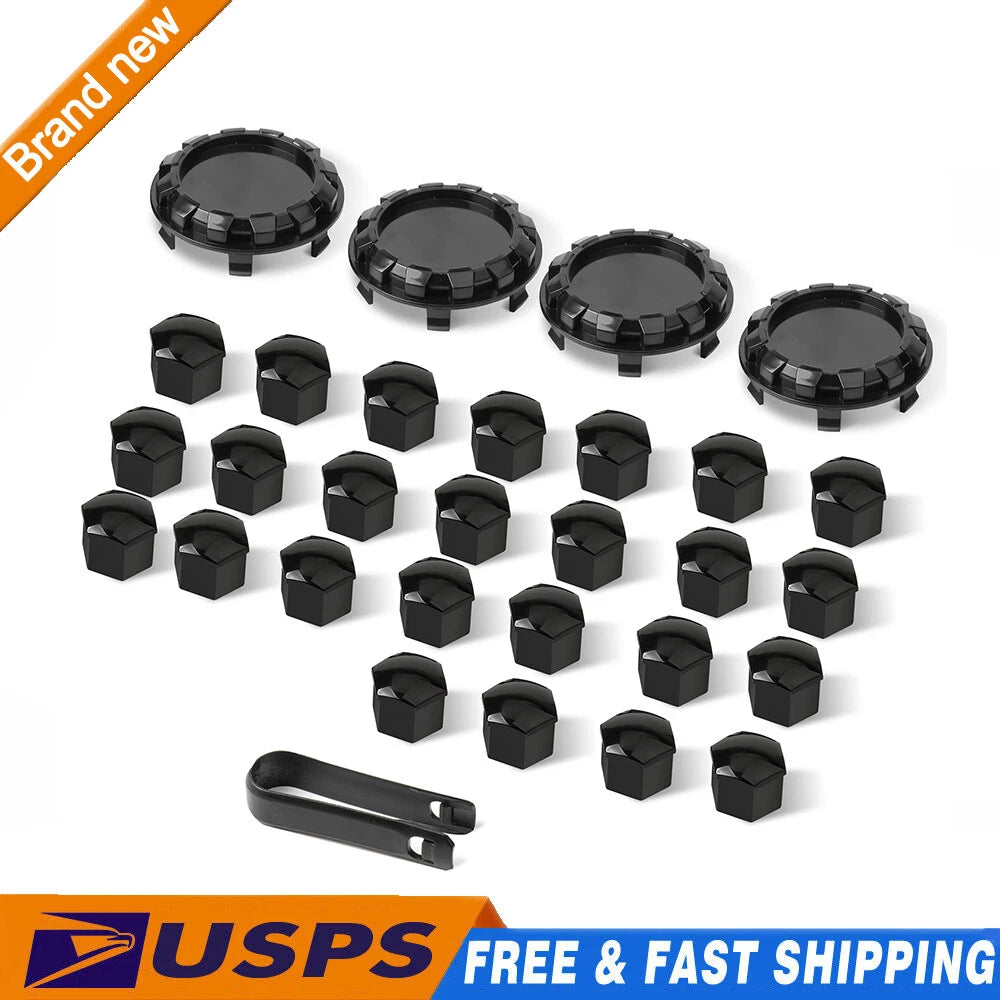 28PCS Wheel Nut Covers for Tesla Cybertruck (2023–2023) - Glossy Black