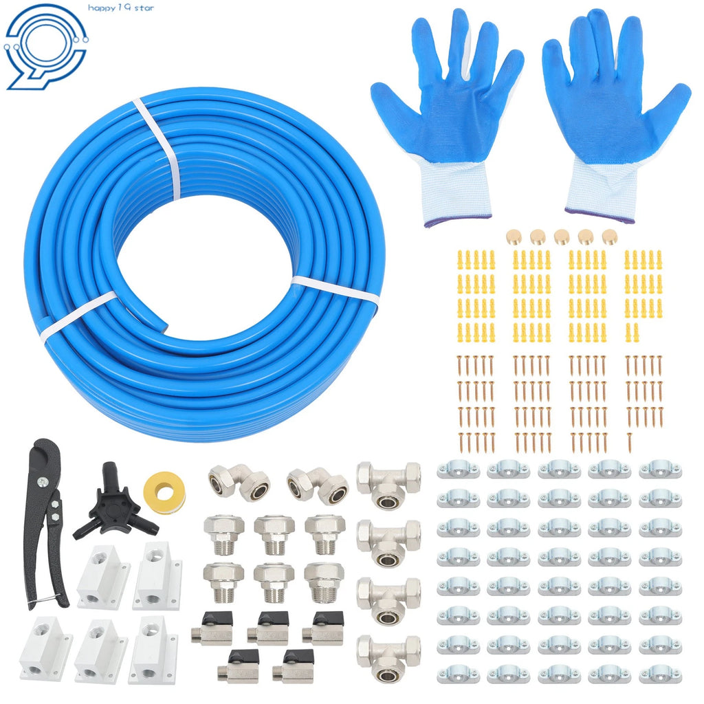 3/4" Aluminum Compressed Air Piping Kit for Shop Use (200ft)