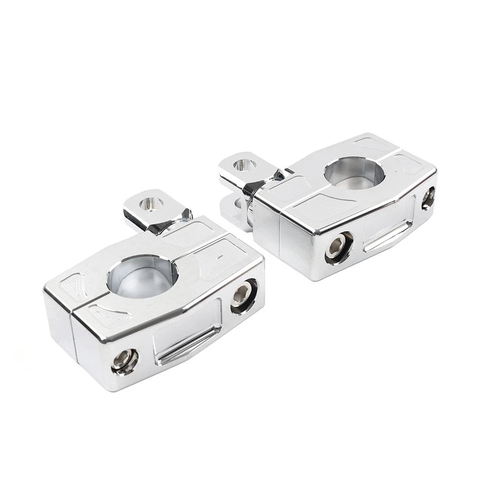 Crash Bar Mount Foot Peg Bracket for Harley (25MM, Chrome)