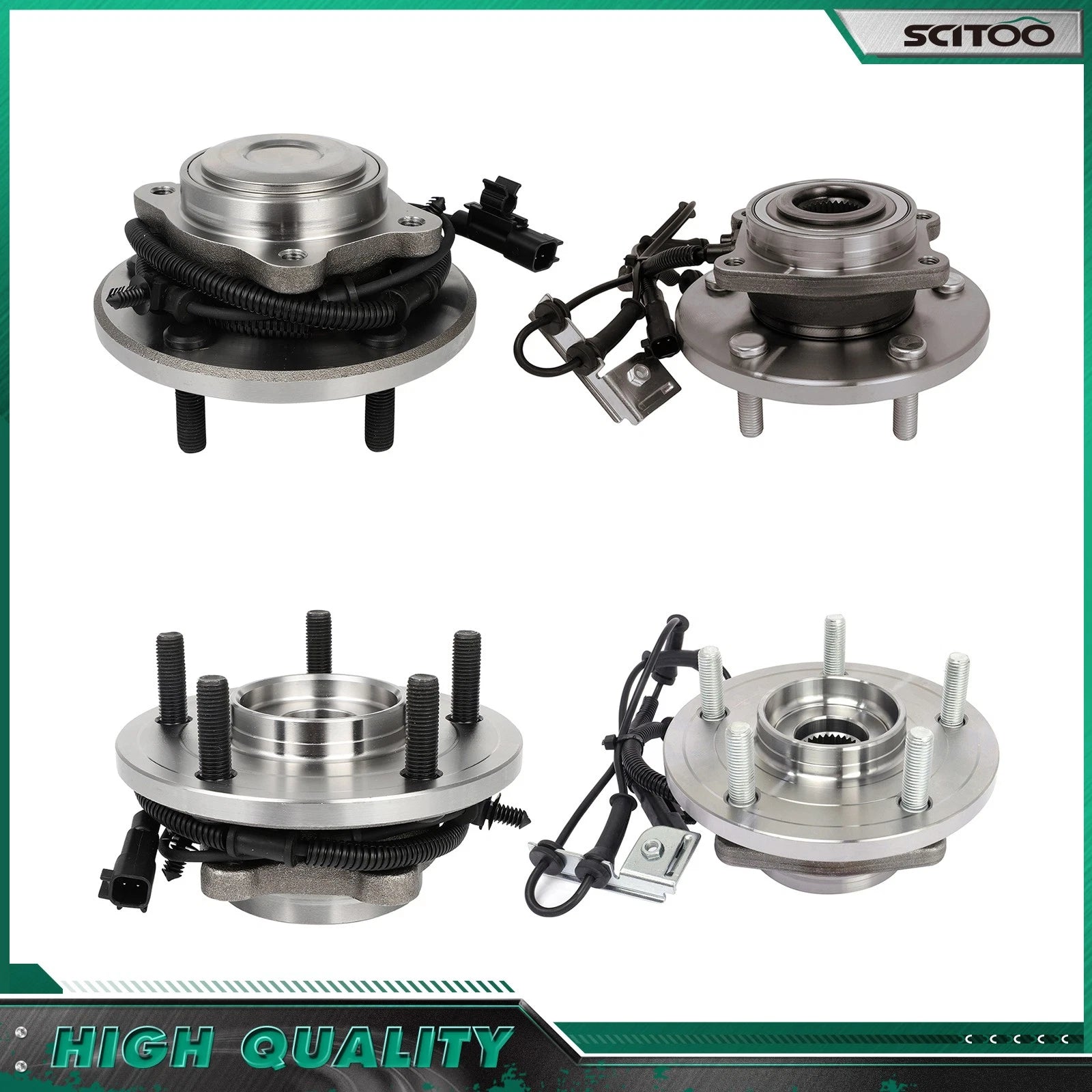 Set of 4 Front Rear Wheel Bearing Hubs for Dodge Grand Caravan (2012–2020)