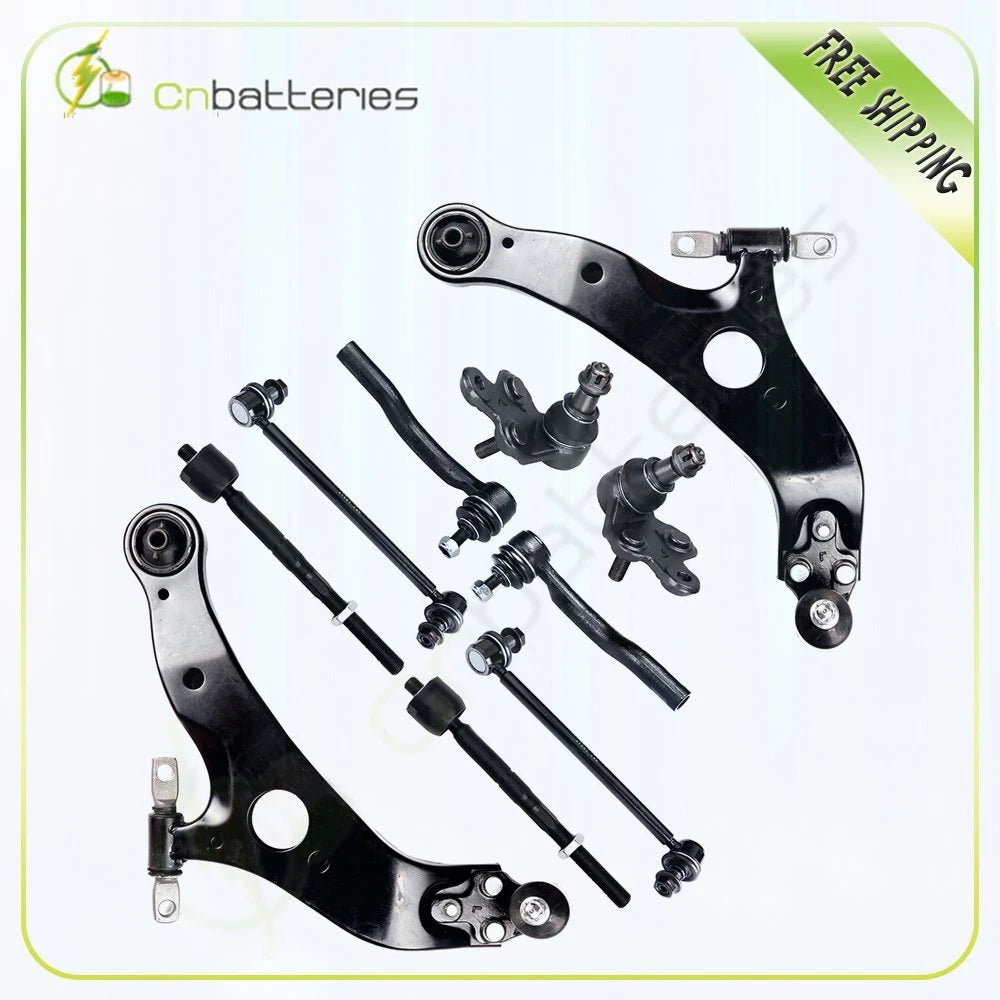10pc Front Lower Control Arm & Tie Rod End Kit for Toyota Sienna (2004–2010)