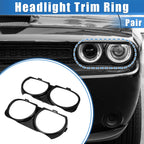 1 Pair Headlight Trim Rings for Dodge Challenger (Black) (703820285786)