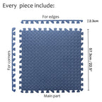 12X Interlocking EVA Foam Gym Floor Mats 24x24 - Blue