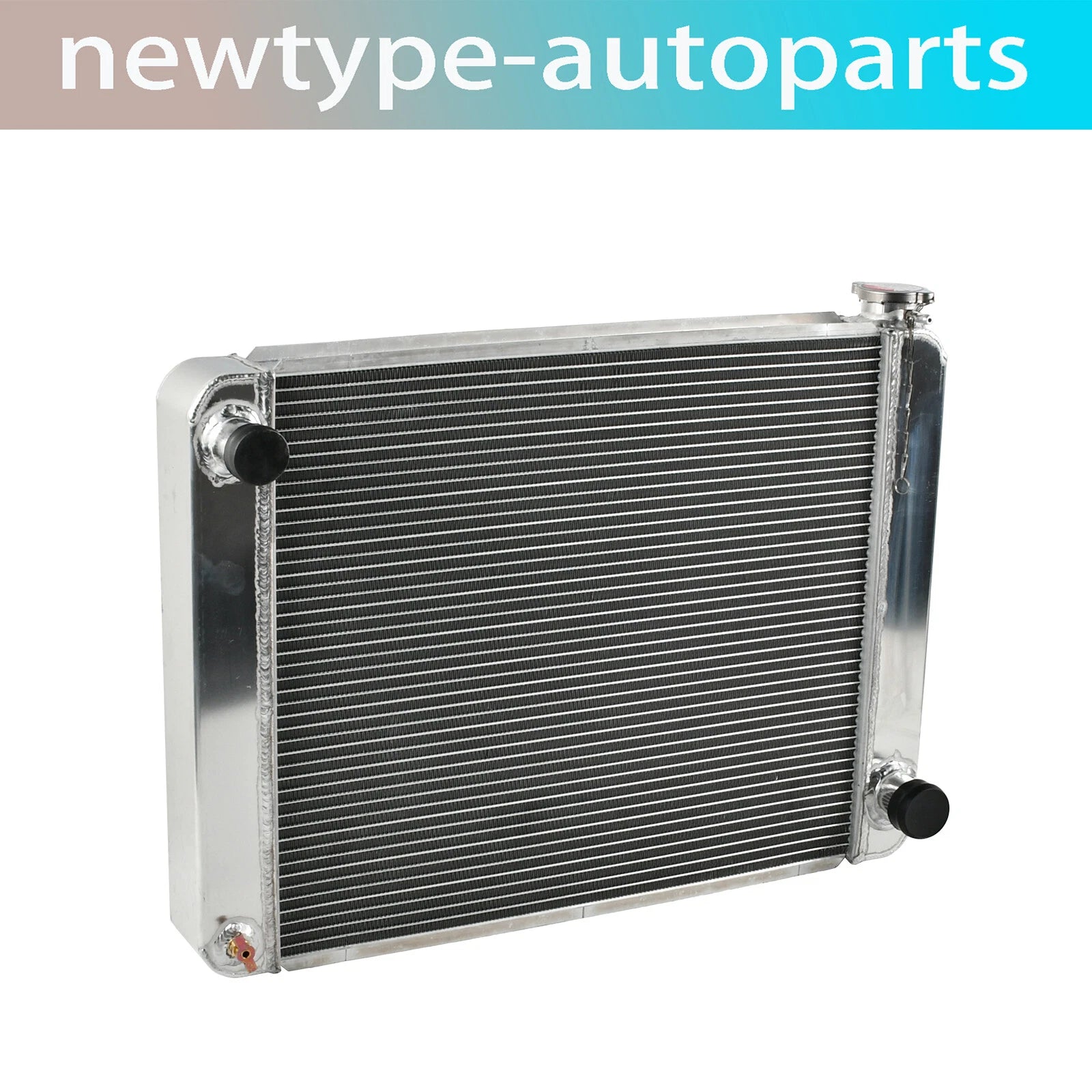 2X Aluminum 26"X19" High Performance Radiator for Chevy SBC BBC (Universal)