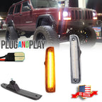 Clear Amber LED Front Side Corner Marker Lights for Jeep Cherokee (1997–2001)
