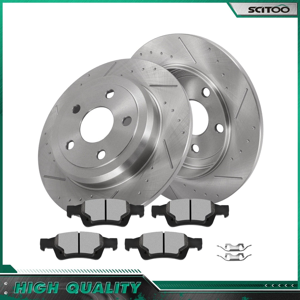 Rear Brake Rotors & Ceramic Pads for Jeep Grand Cherokee (2011–2014)