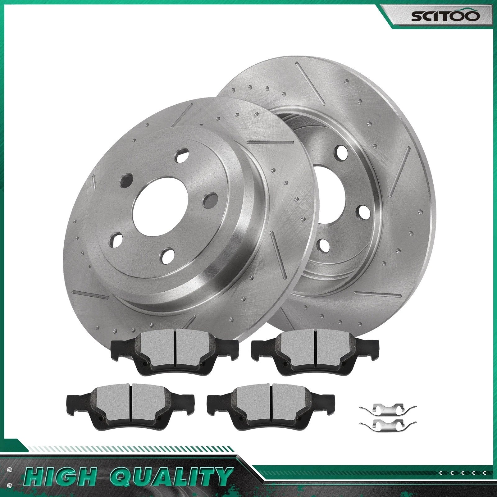 Rear Brake Rotors & Ceramic Pads for Jeep Grand Cherokee (2011–2014)