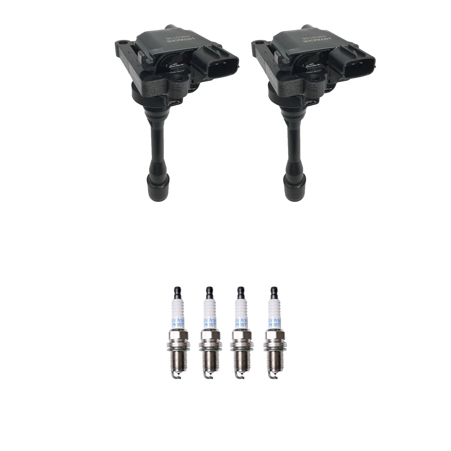 Set of 2 Ignition Coils & 4 Denso Platinum Spark Plugs for Lancer Mirage