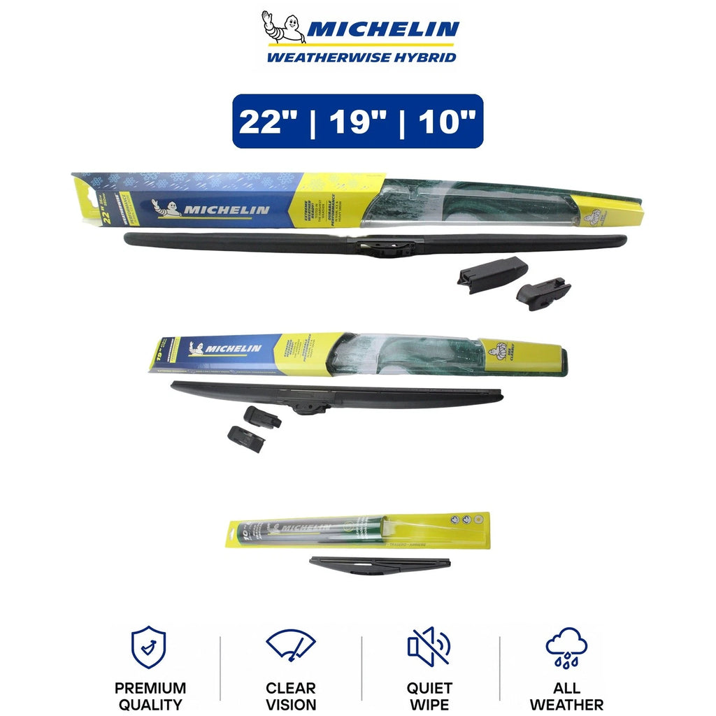 3-Pc Wiper Blade Set for Mazda (2016–2021) - Michelin WeatherWise 22"/19"/10"