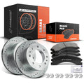 Rear Drilled Brake Rotors & Ceramic Brake Pads for Chevrolet Silverado (2007â2019)
