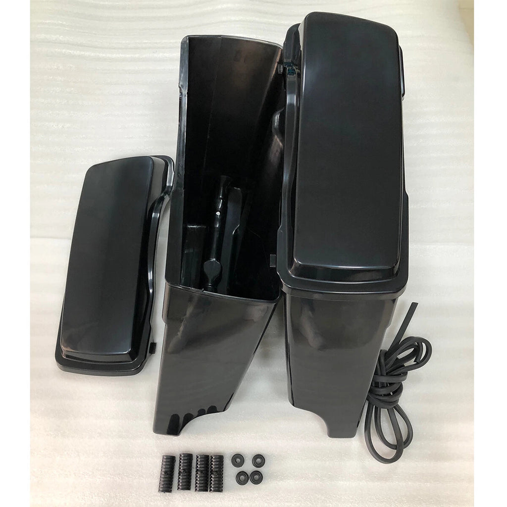 Extended Saddlebags for Harley Road King (1993–2013) - Black 5" Stretched