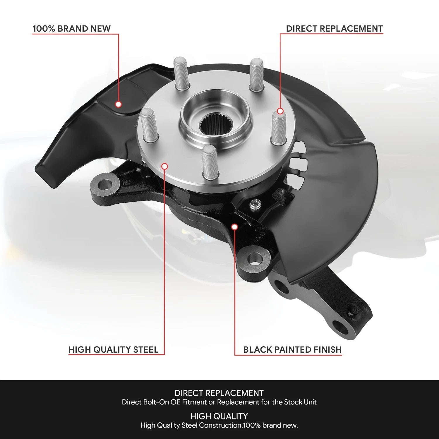 Front Passenger Right Loaded Wheel Bearing Hub Knuckle for Toyota Camry (2004–2006)
