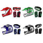 Youth Offroad Helmet & Goggles Set for Dirt Bike ATV (DOT Approved)