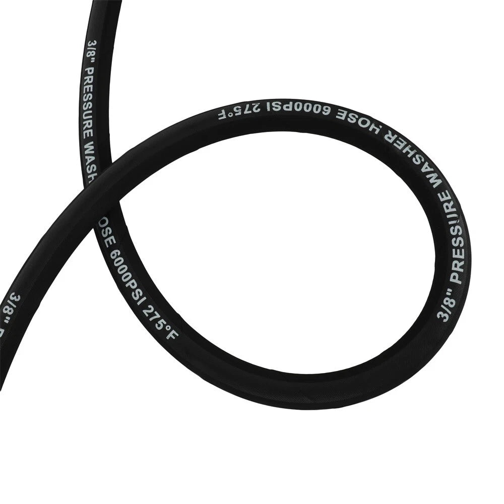 3/8" Hot Water Pressure Washer Hose 50ft 6000psi Non-Marking 2-Braid